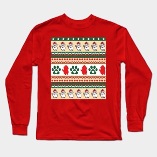 Cute Cat Christmas Print Long Sleeve T-Shirt